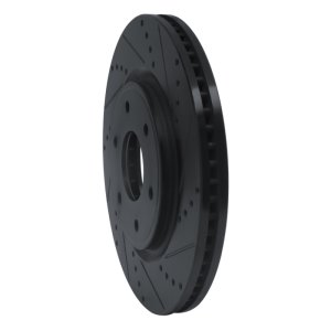 Infiniti QX56 Brake Rotor (1) - Front Right - R1 Concepts - Drilled & Slotted - Black - `05-`07